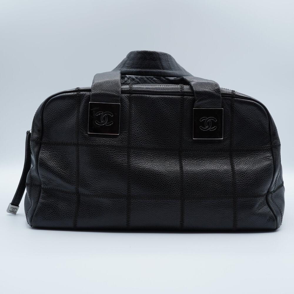Chanel Black Chocolate Bar Tote Bag